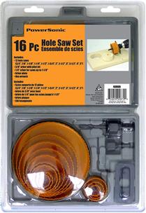 POWERSONIC 16PC HOLE SAW SET 40808